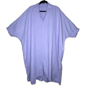 Moraitis Lavender Linen Viscose Oversized Dolman Sleeve Tunic Dress Lagenlook‎